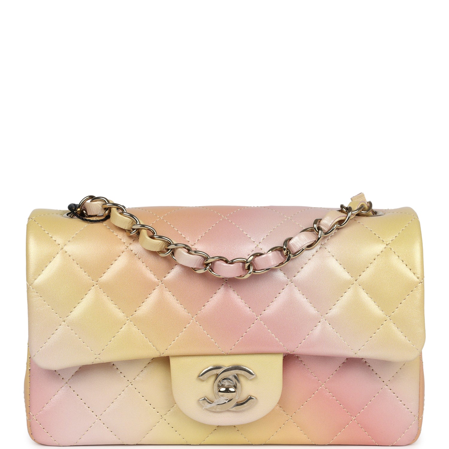 Chanel Mini Rectangular Flap Bag Iridescent Ombre Lambskin Light Gold Hardware - Bob Flawless Skincare 