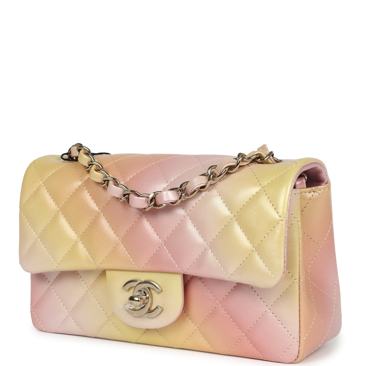 Chanel Mini Rectangular Flap Bag Iridescent Ombre Lambskin Light Gold Hardware - Bob Flawless Skincare 