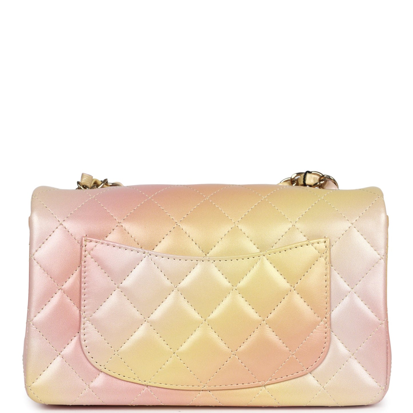 Chanel Mini Rectangular Flap Bag Iridescent Ombre Lambskin Light Gold Hardware - Bob Flawless Skincare 