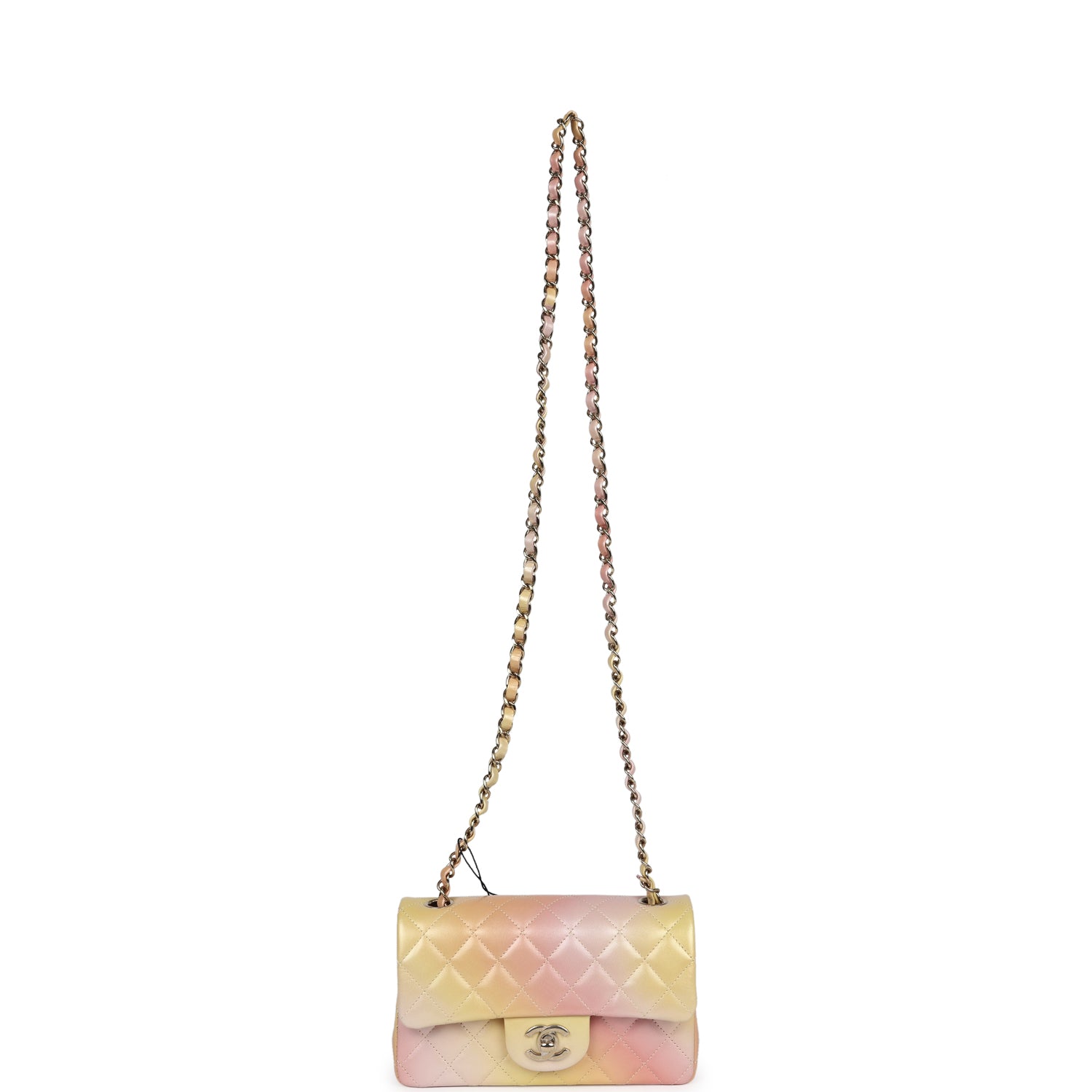 Chanel Mini Rectangular Flap Bag Iridescent Ombre Lambskin Light Gold Hardware - Bob Flawless Skincare 