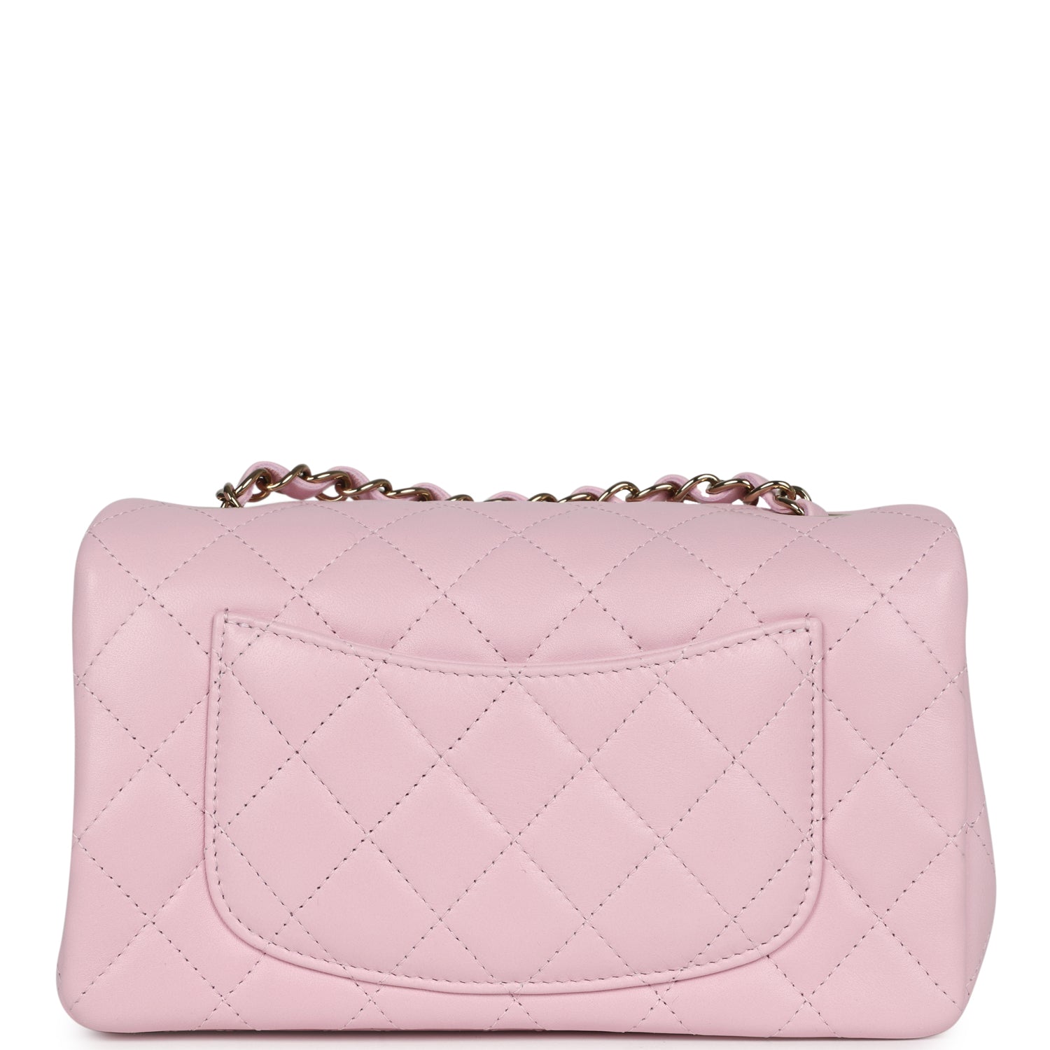 Chanel Mini Rectangular Flap Light Pink Lambskin Light Gold Hardware - Bob Flawless Skincare 