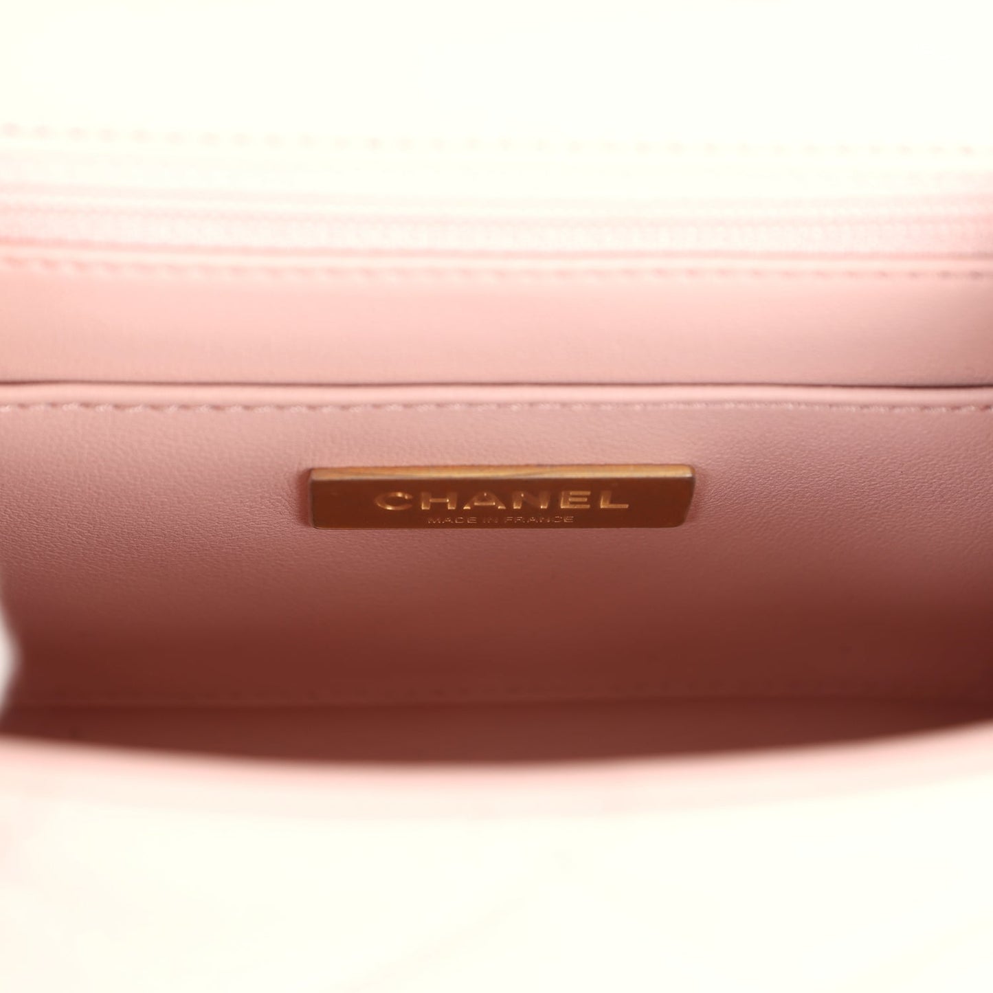 Chanel Mini Square Top Handle Flap Light Pink Lambskin Antique Gold Hardware - Bob Flawless Skincare 