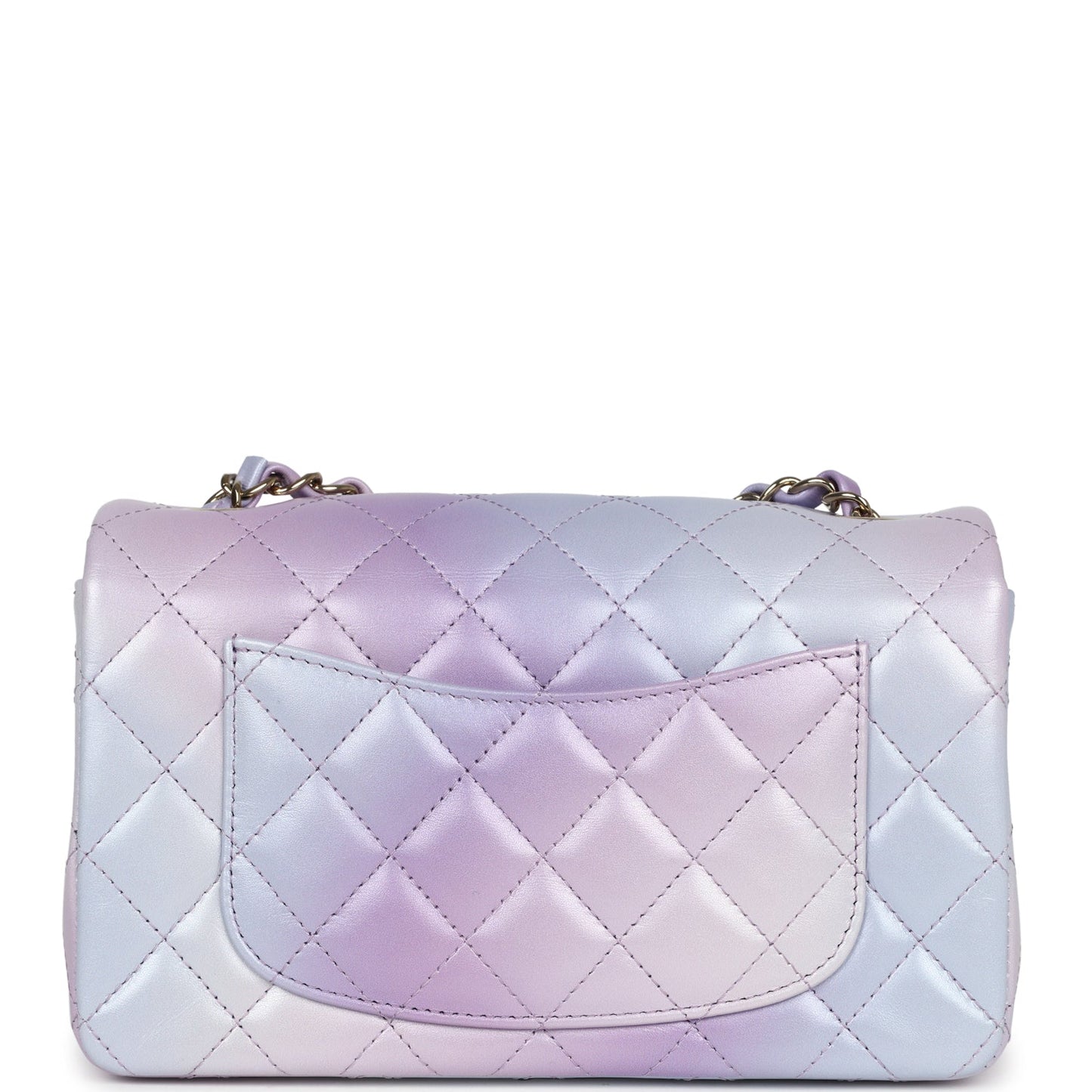 Chanel Mini Rectangular Flap Bag Purple Ombre Lambskin Light Gold Hardware - Bob Flawless Skincare 