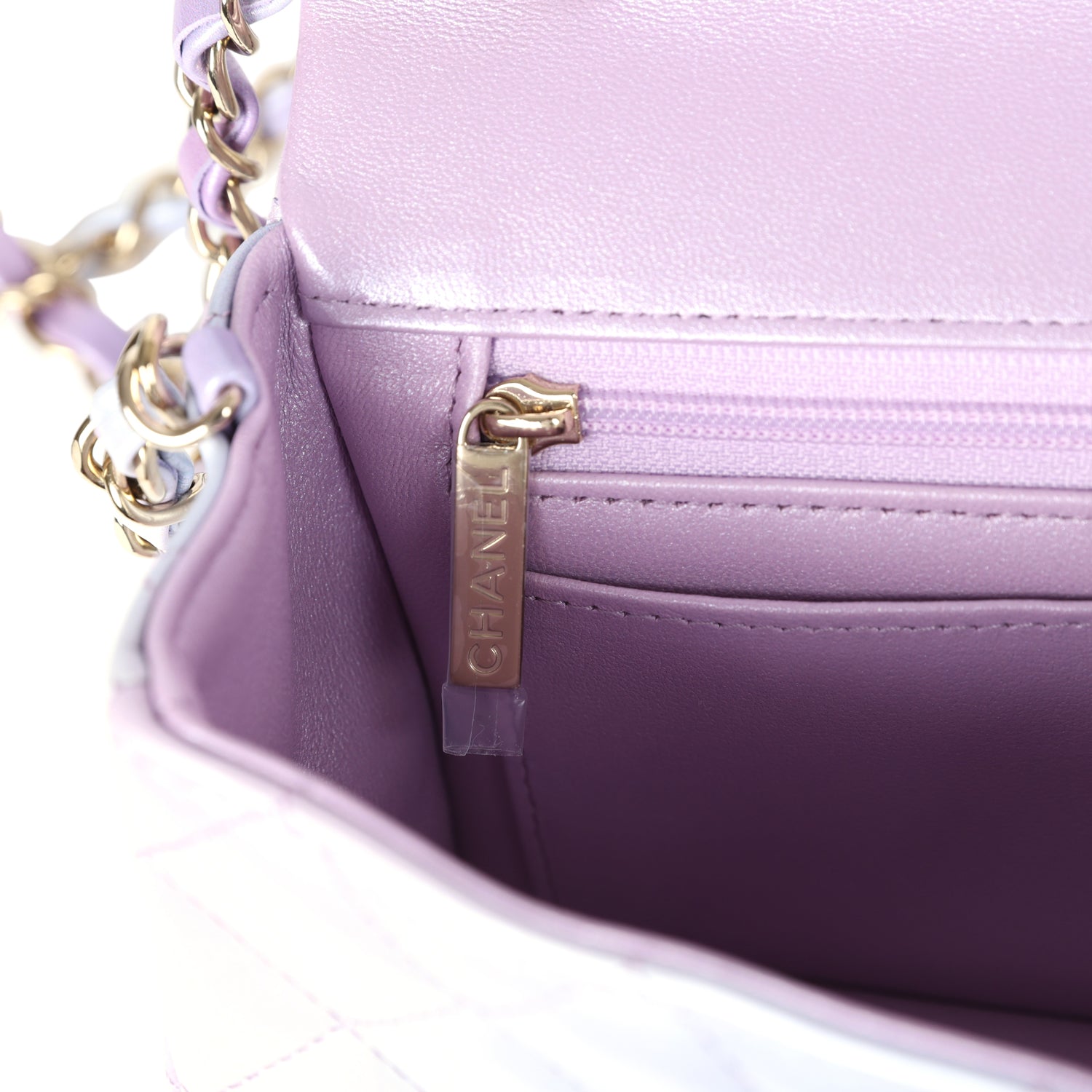 Chanel Mini Rectangular Flap Bag Purple Ombre Lambskin Light Gold Hardware - Bob Flawless Skincare 