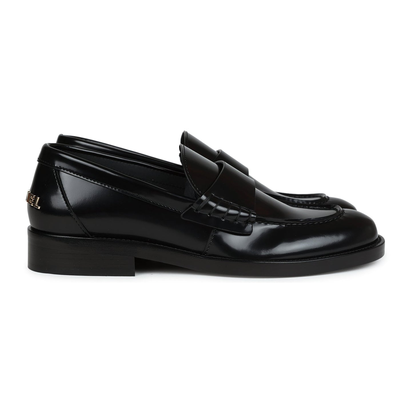 Chanel Loafers Black Shiny Calfskin Gold Hardware 37 EU