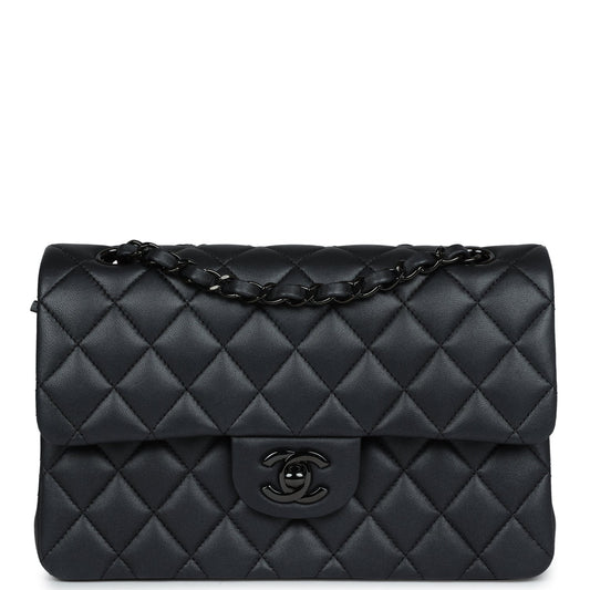 Chanel Small Classic Double Flap Bag SO Black Iridescent Lambskin Black Hardware