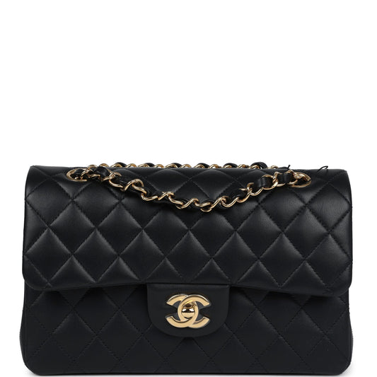 Chanel Small Classic Double Flap Black Lambskin Gold Hardware