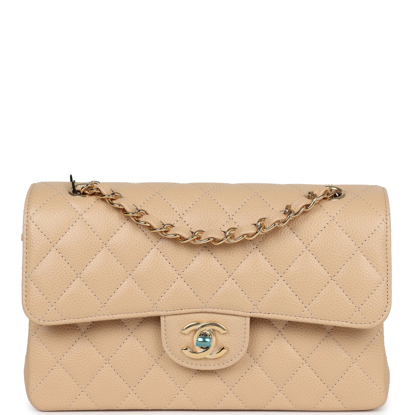 Chanel Small Classic Double Flap Bag Beige Caviar Gold Hardware - Bob Flawless Skincare 