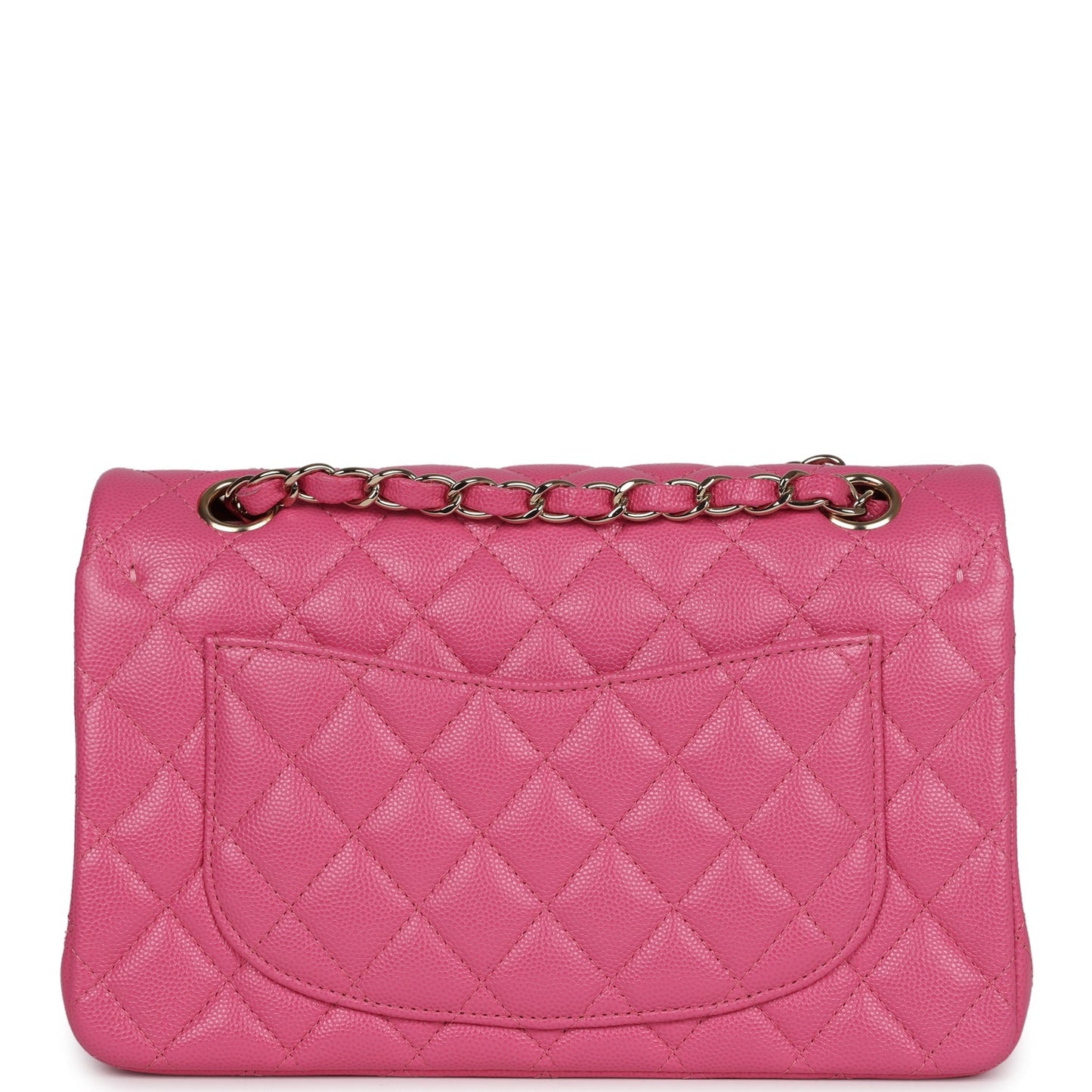 Pre-owned Chanel Small Classic Double Flap Dark Pink Caviar Light Gold Hardware - Bob Flawless Skincare 