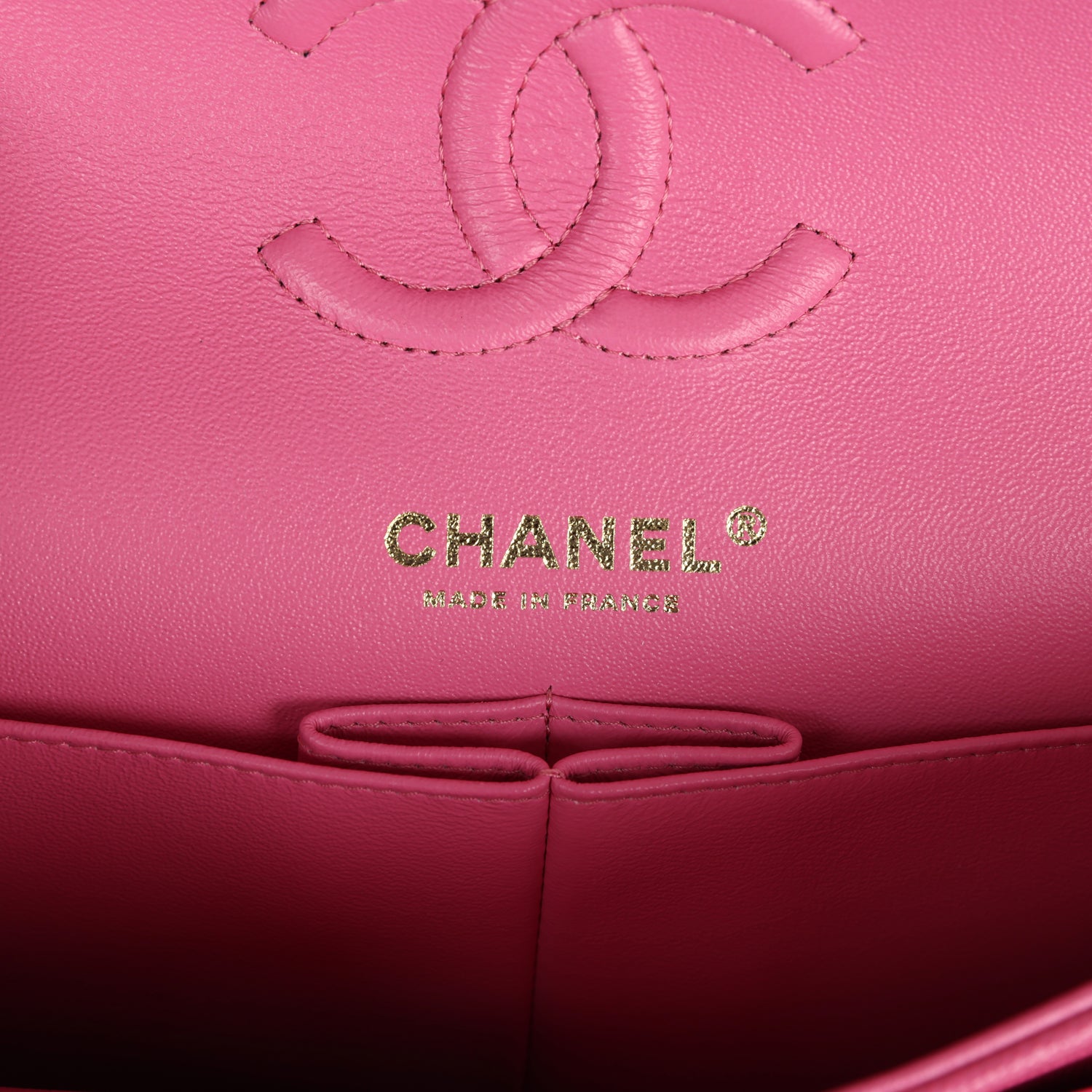 Pre-owned Chanel Small Classic Double Flap Dark Pink Caviar Light Gold Hardware - Bob Flawless Skincare 