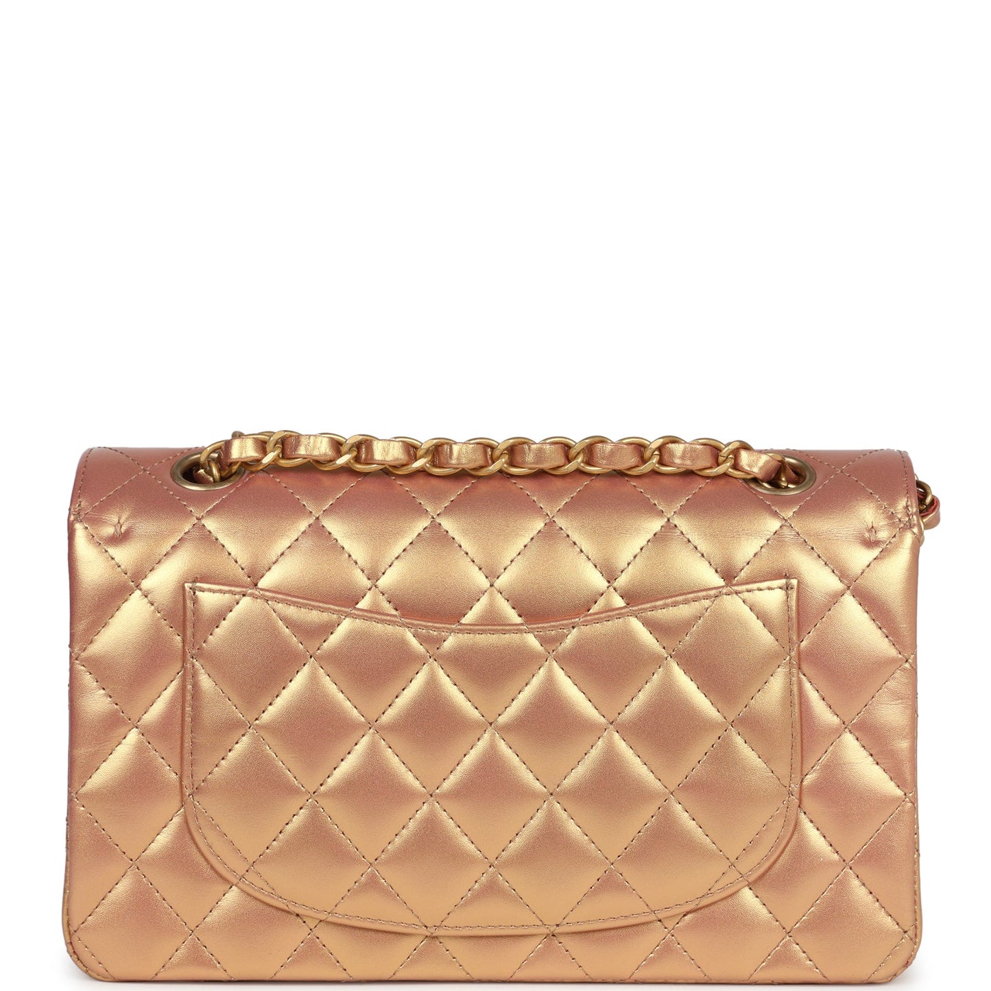 Chanel Small Classic Double Flap Gold Metallic Calfskin Antique Gold Hardware - Bob Flawless Skincare 