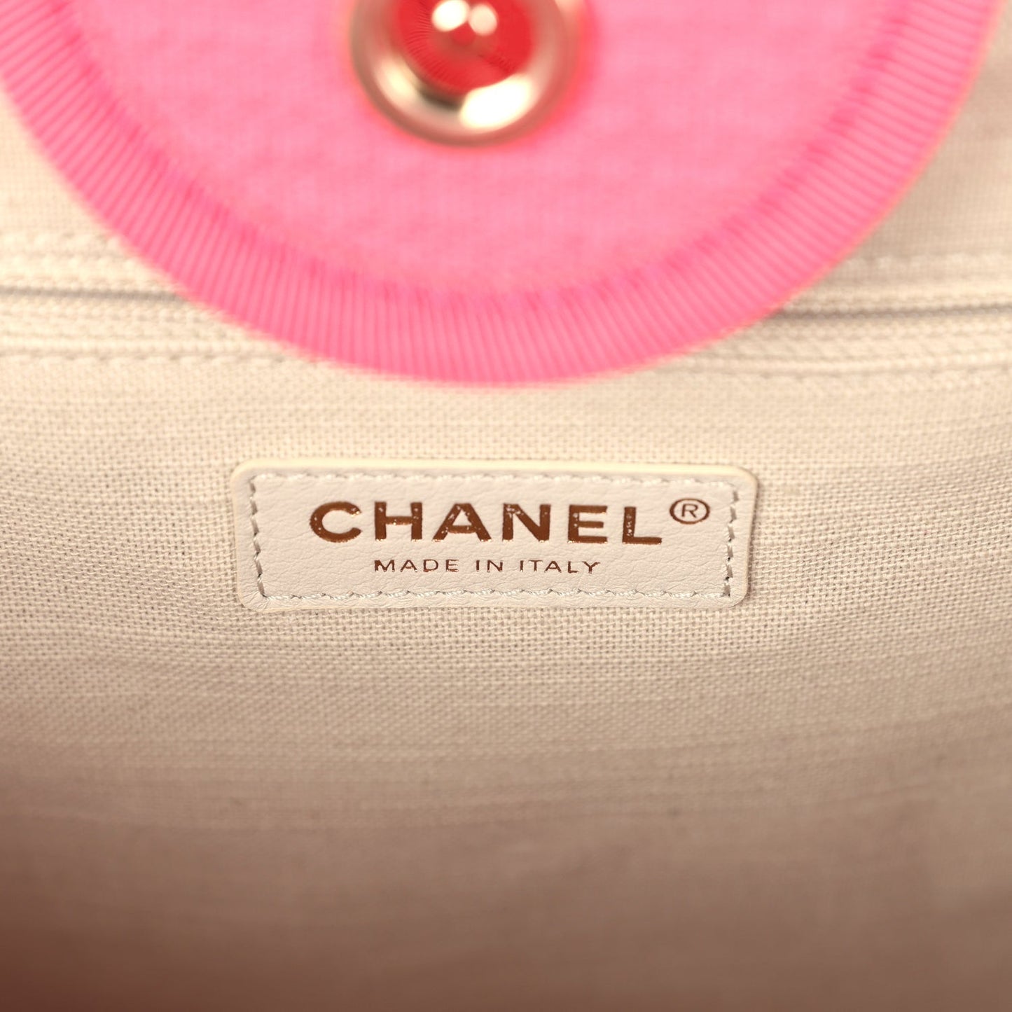 Chanel Medium Deauville Shopping Tote Hot Pink Canvas Light Gold Hardware