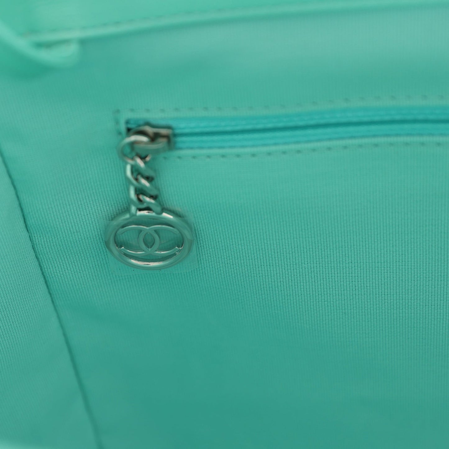 Chanel Small Deauville Shopping Tote Blue and Green Ombre Calfskin Silver Hardware