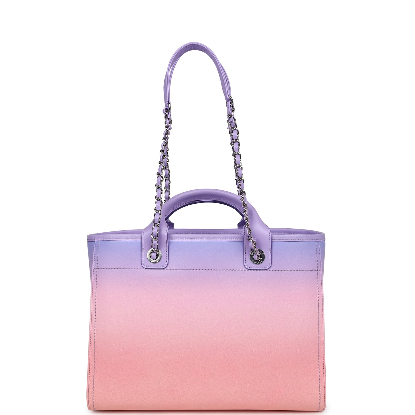 Chanel Small Deauville Shopping Tote Pink and Purple Ombre Calfskin Silver Hardware - Bob Flawless Skincare 