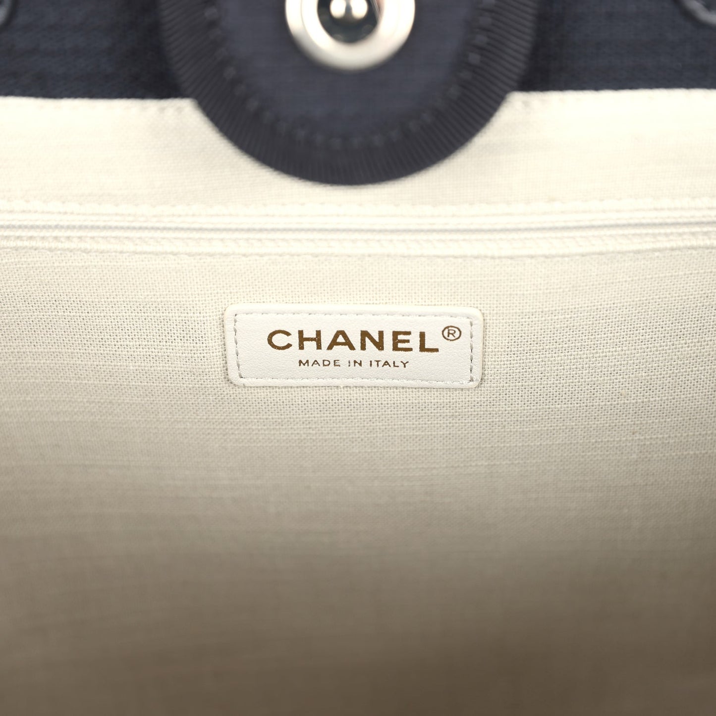 Chanel Small Deauville Shopping Bag Black Canvas Light Gold Hardware - Bob Flawless Skincare 