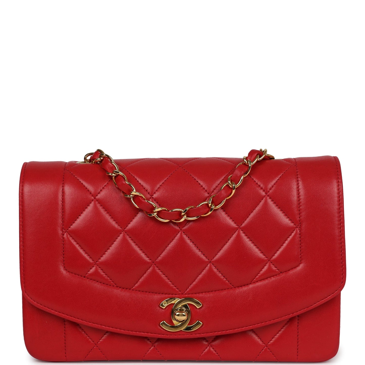 Vintage Chanel Small Diana Flap Bag Red Lambskin Gold Hardware - Bob Flawless Skincare 