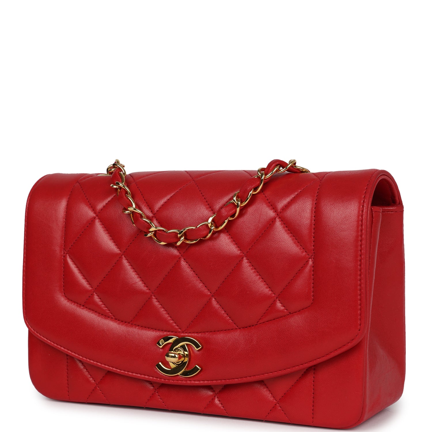 Vintage Chanel Small Diana Flap Bag Red Lambskin Gold Hardware - Bob Flawless Skincare 