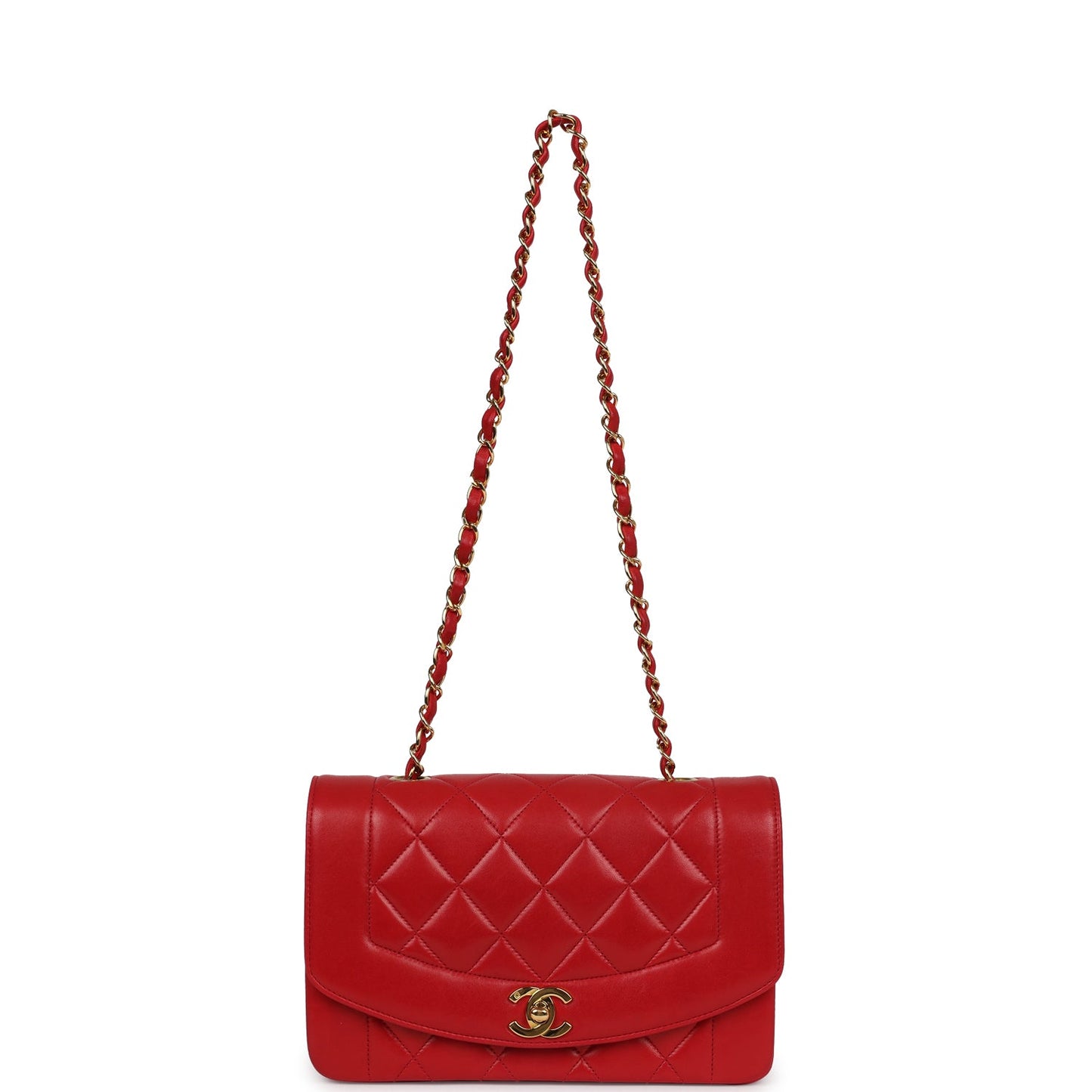 Vintage Chanel Small Diana Flap Bag Red Lambskin Gold Hardware - Bob Flawless Skincare 