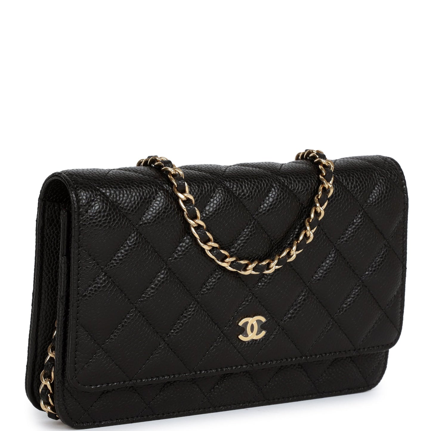 Chanel Wallet On Chain WOC Black Caviar Gold Hardware