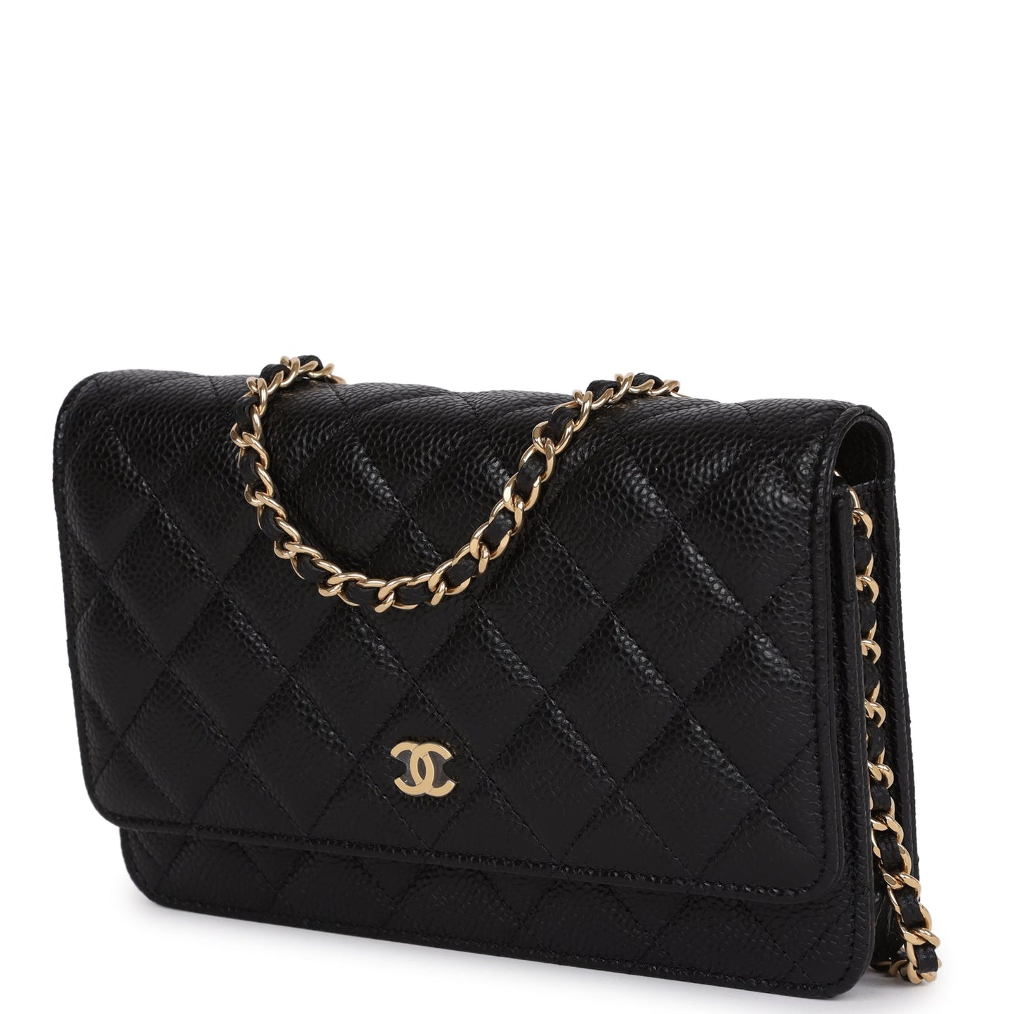 Chanel Wallet On Chain WOC Black Caviar Gold Hardware