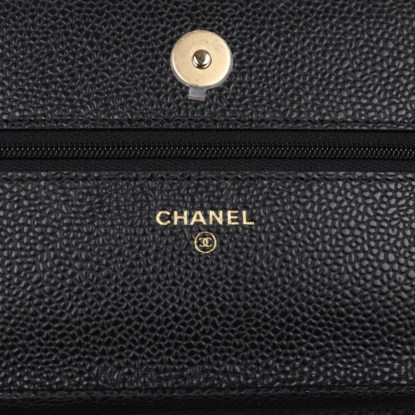 Chanel Wallet On Chain WOC Black Caviar Gold Hardware