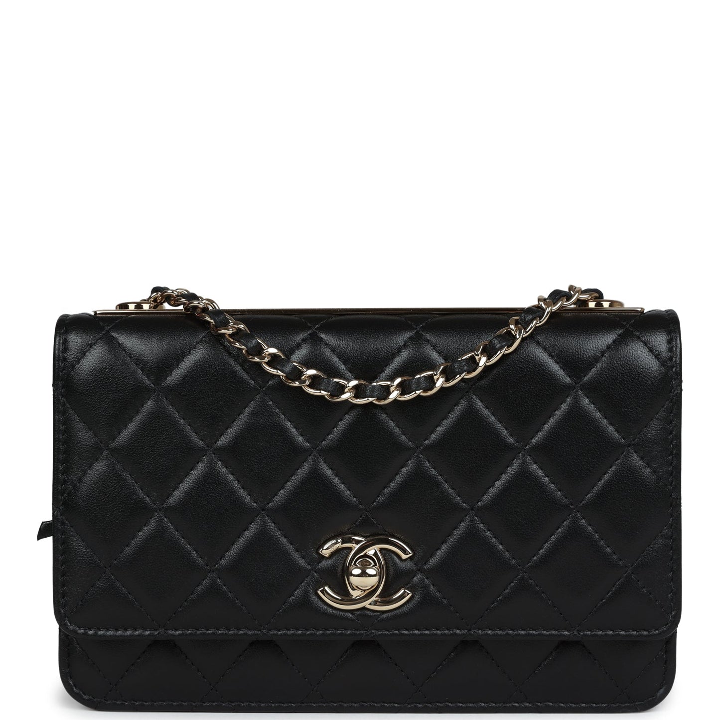 Chanel Trendy CC Wallet On Chain WOC Black Lambskin Gold Hardware