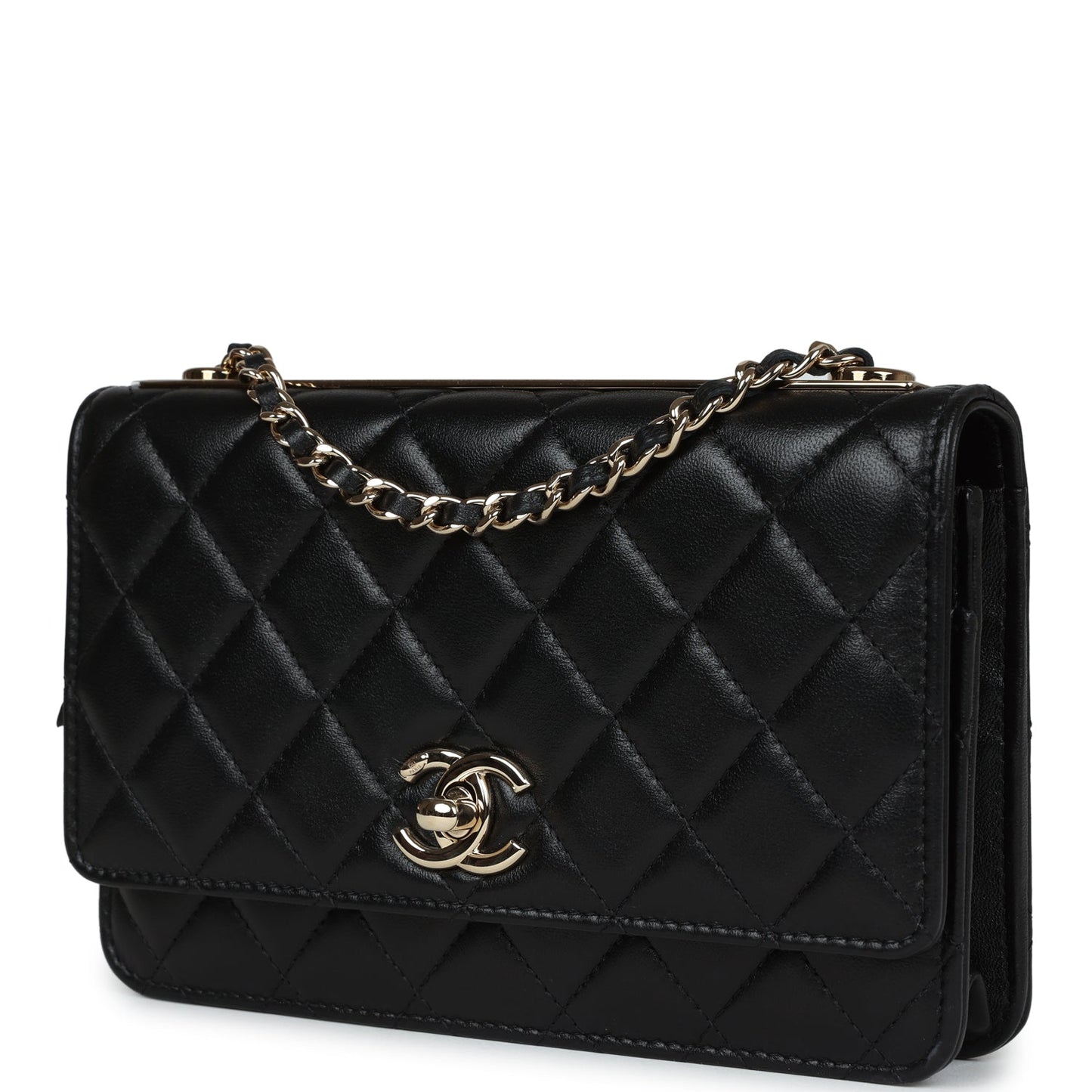 Chanel Trendy CC Wallet On Chain WOC Black Lambskin Gold Hardware