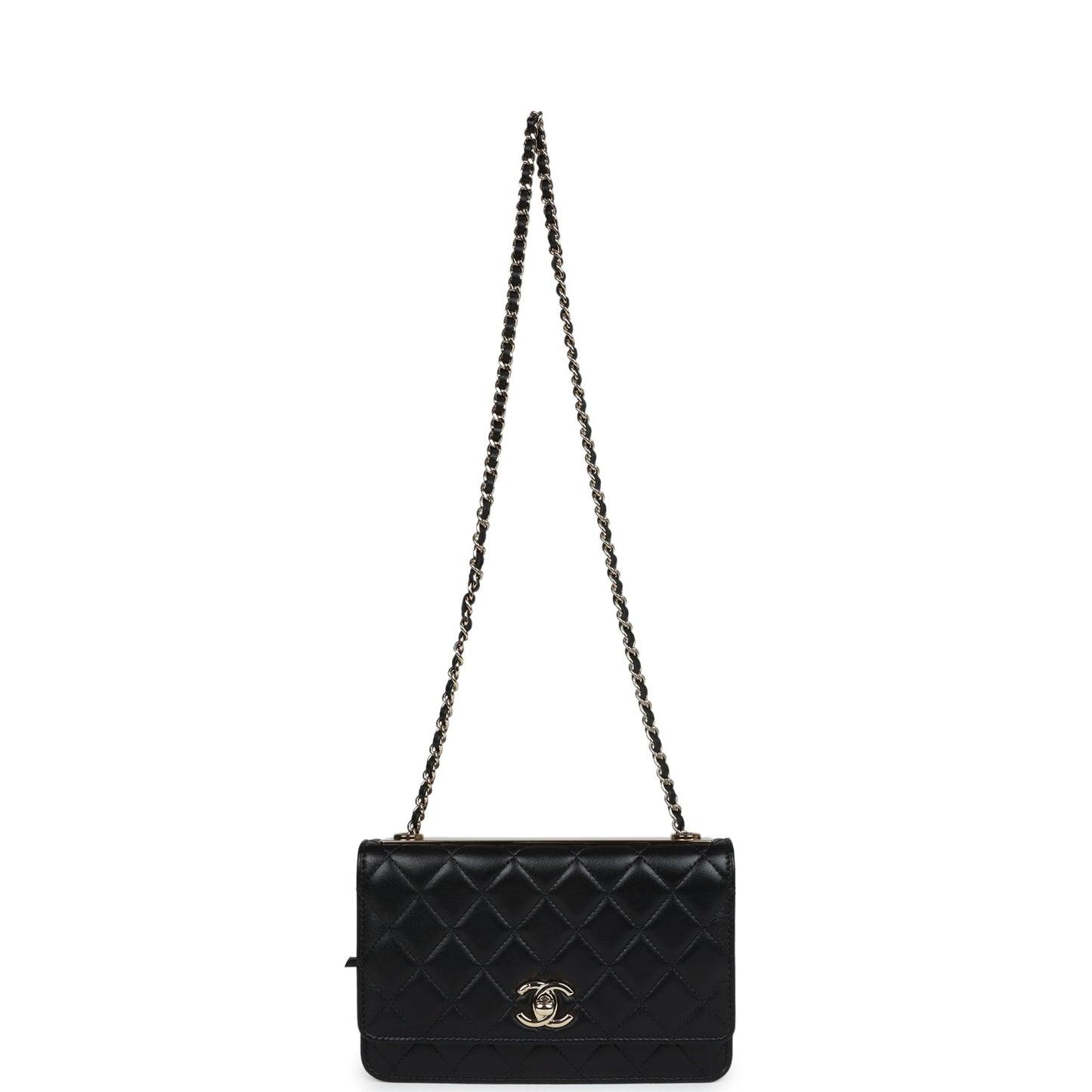 Chanel Trendy CC Wallet On Chain WOC Black Lambskin Gold Hardware