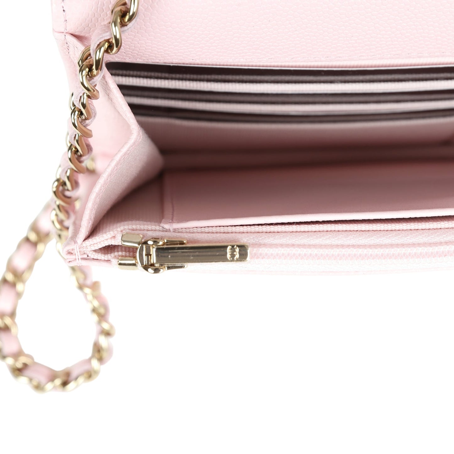 Chanel Classic Wallet on Chain WOC Light Pink Caviar Gold Hardware