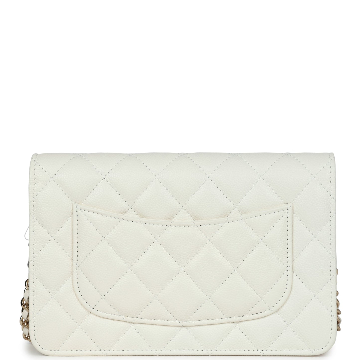 Chanel Classic Wallet on Chain WOC Bow White Caviar Gold Hardware