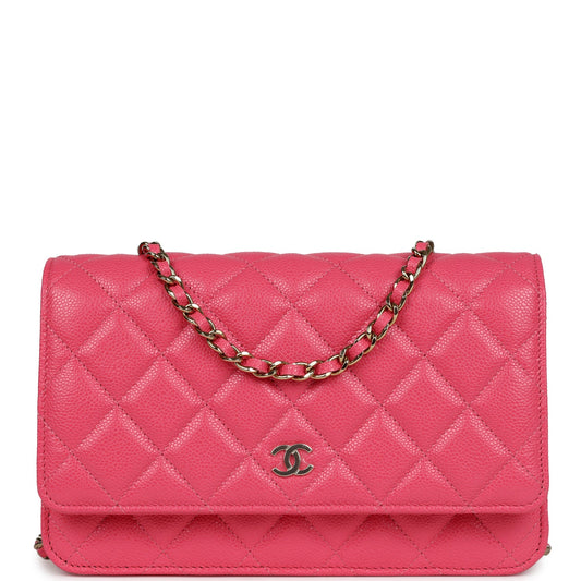 Chanel Wallet on Chain WOC Hot Pink Caviar Gold Metal Hardware