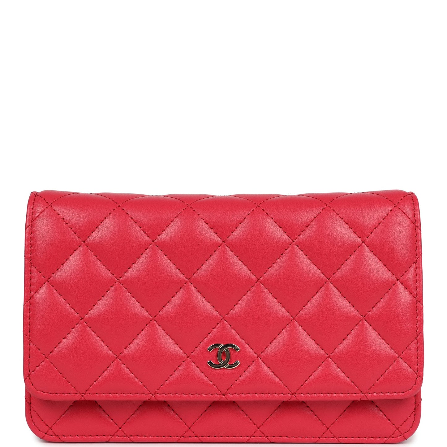 Chanel Wallet on Chain WOC Light Red Lambskin Light Gold Hardware