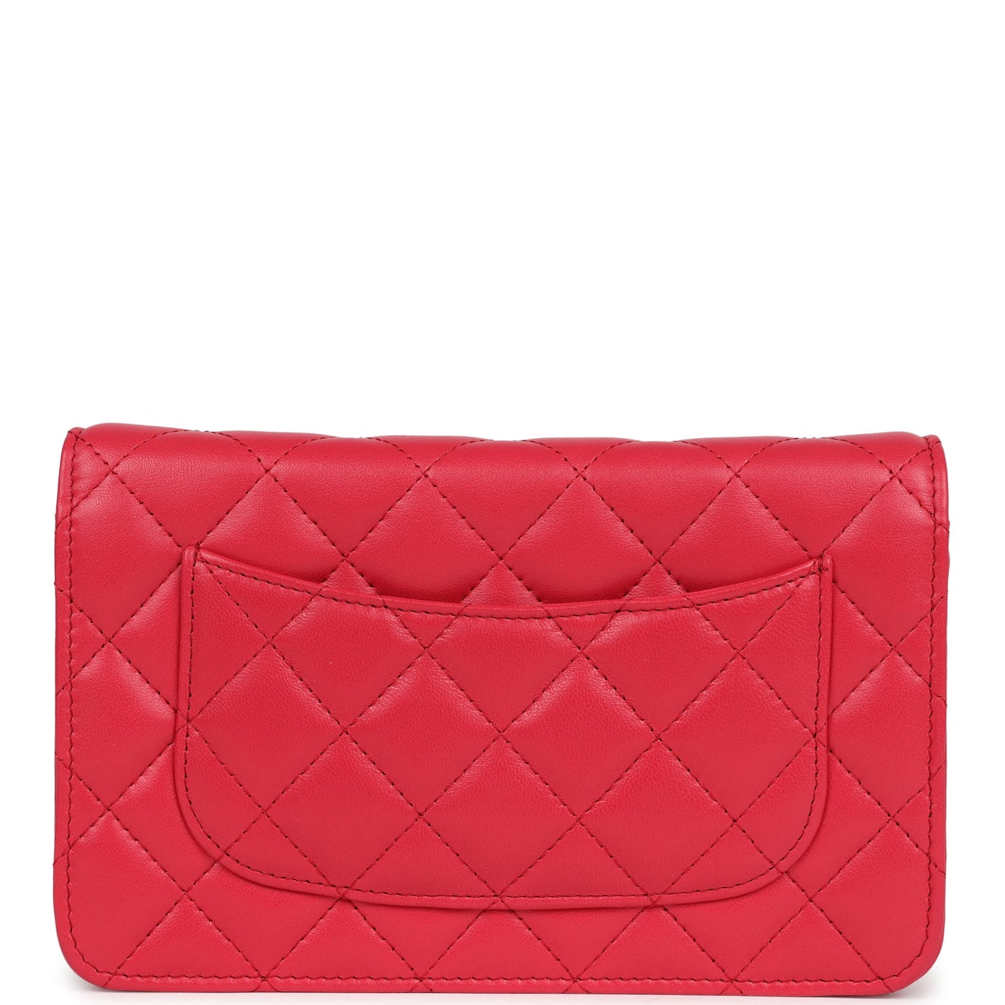 Chanel Wallet on Chain WOC Light Red Lambskin Light Gold Hardware