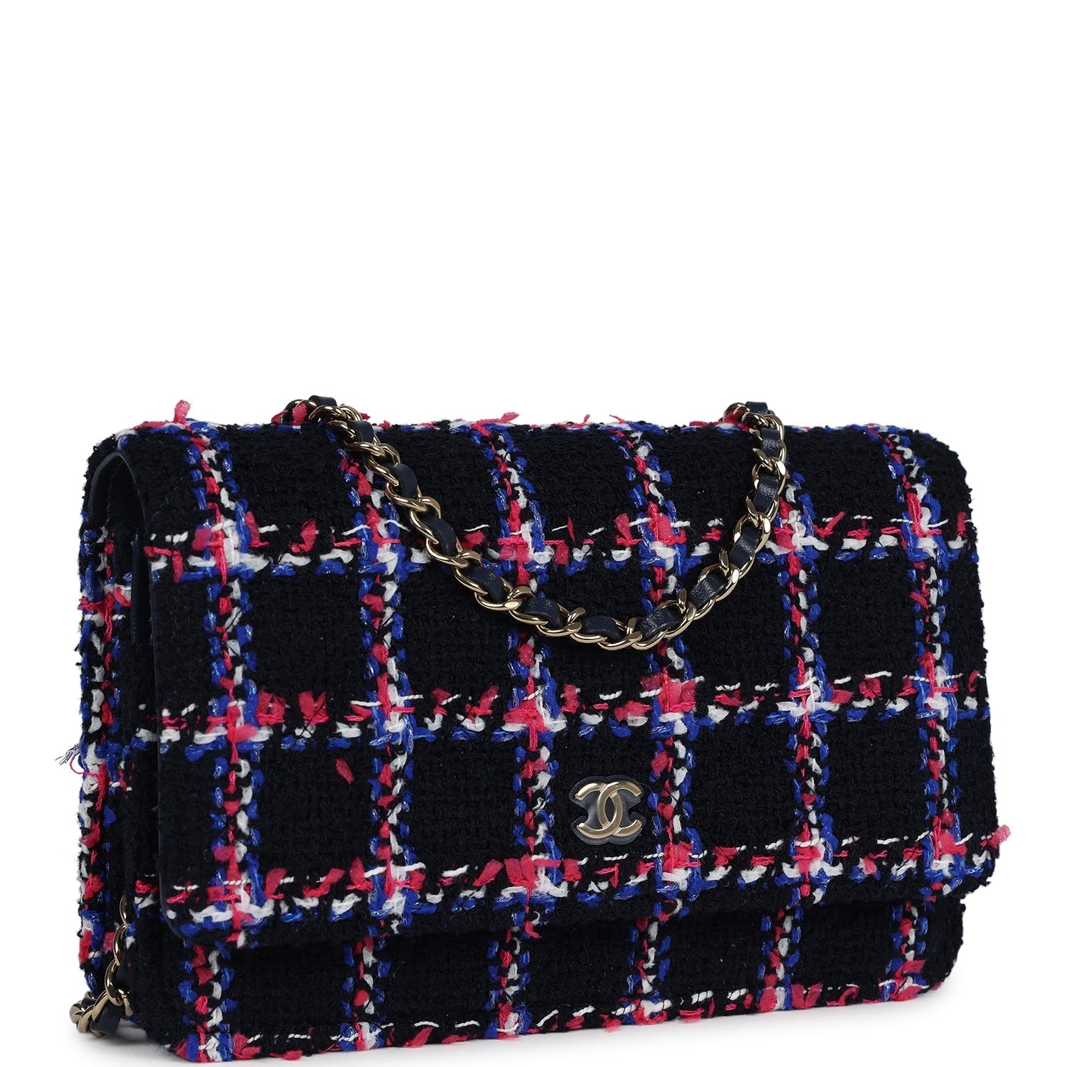 Chanel Wallet On Chain WOC Navy Multicolored Tweed Gold Hardware - Bob Flawless Skincare 