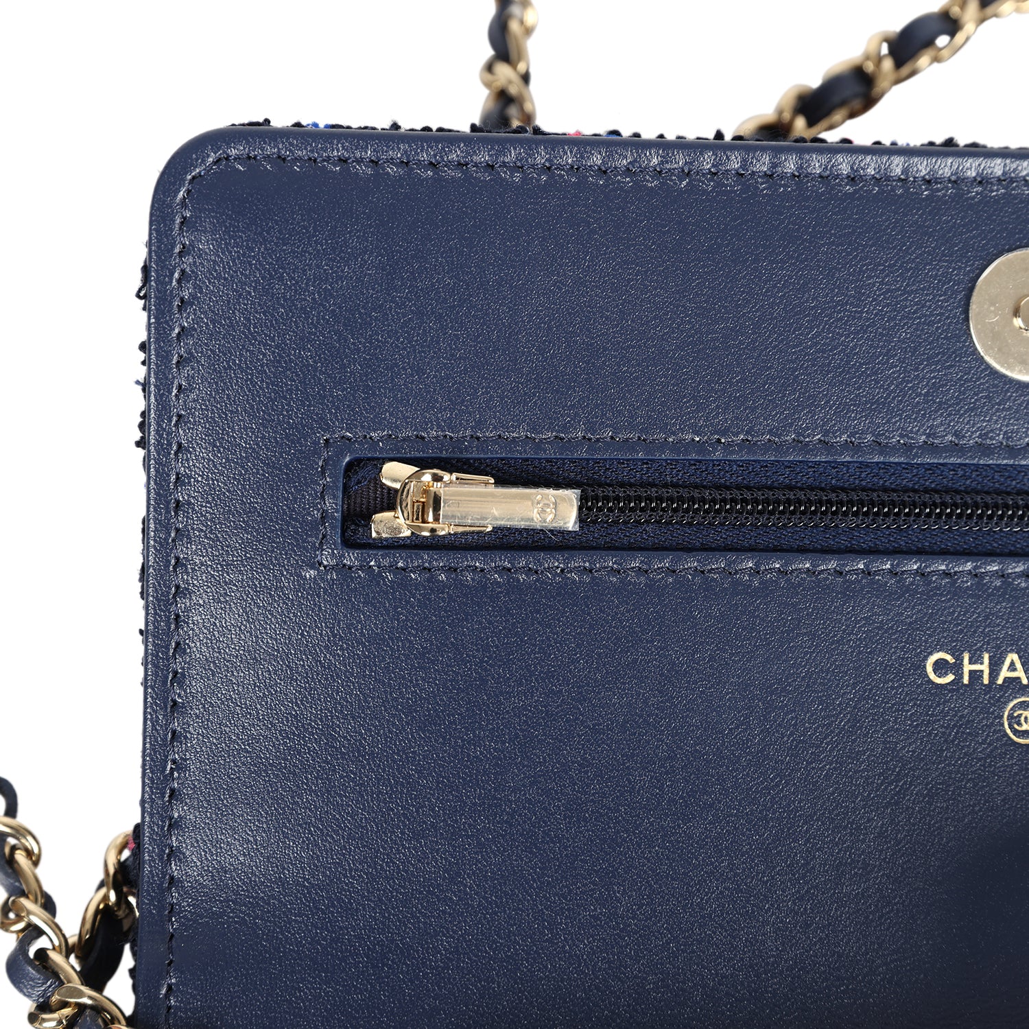 Chanel Wallet On Chain WOC Navy Multicolored Tweed Gold Hardware - Bob Flawless Skincare 