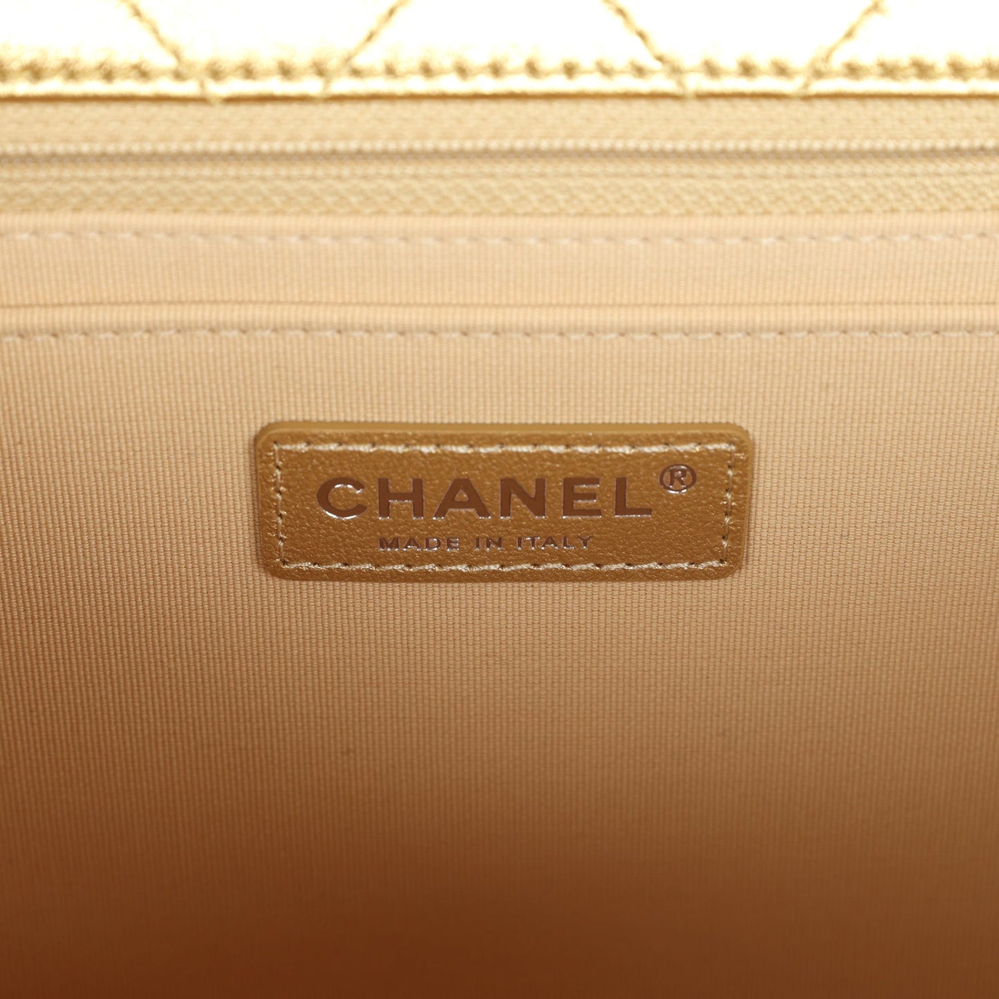 Chanel XXL Flap Bag Gold Metallic Lambskin Silver Hardware