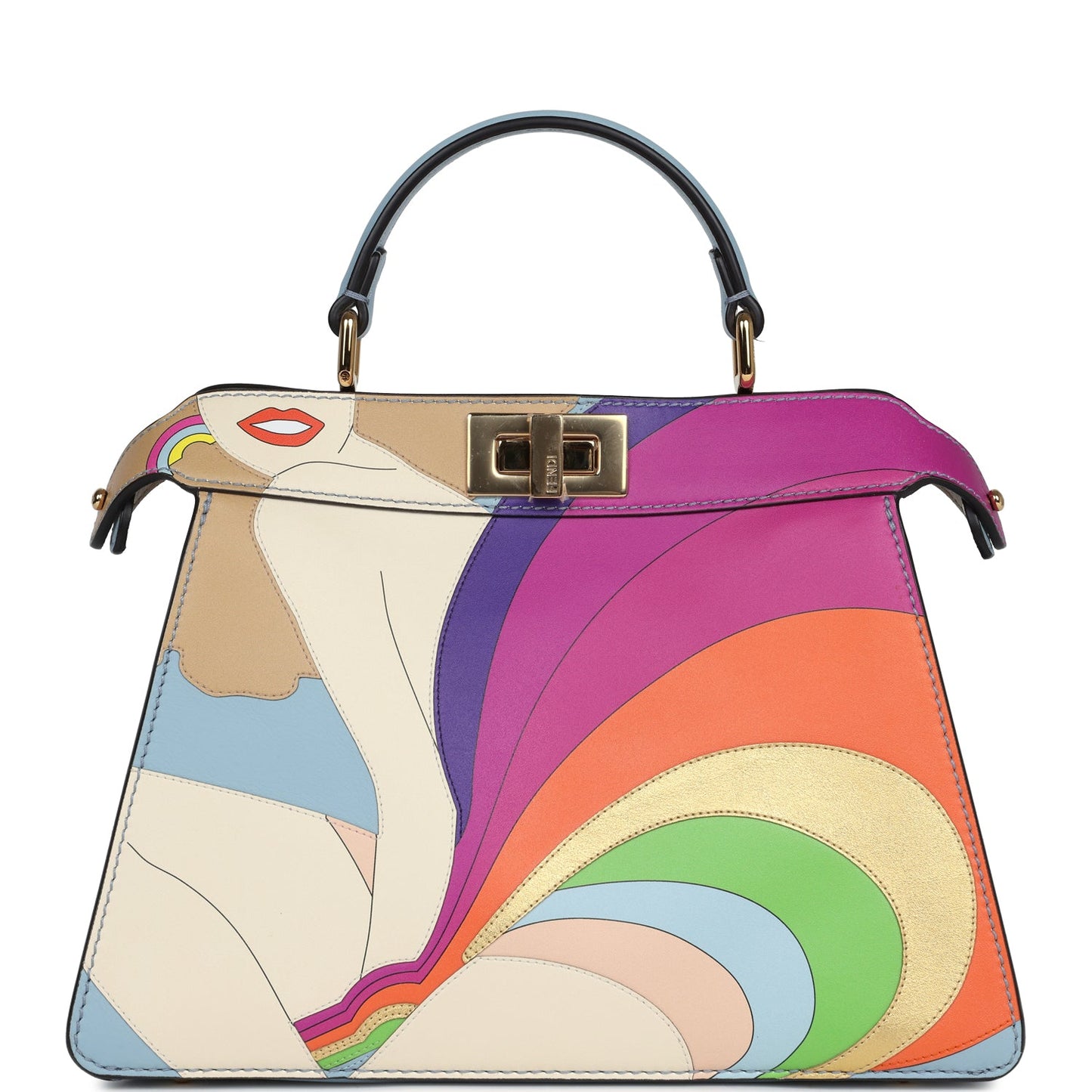 Fendi Small Peekaboo ISeeU Handbag Multicolored Calfskin Gold Hardware - Bob Flawless Skincare 