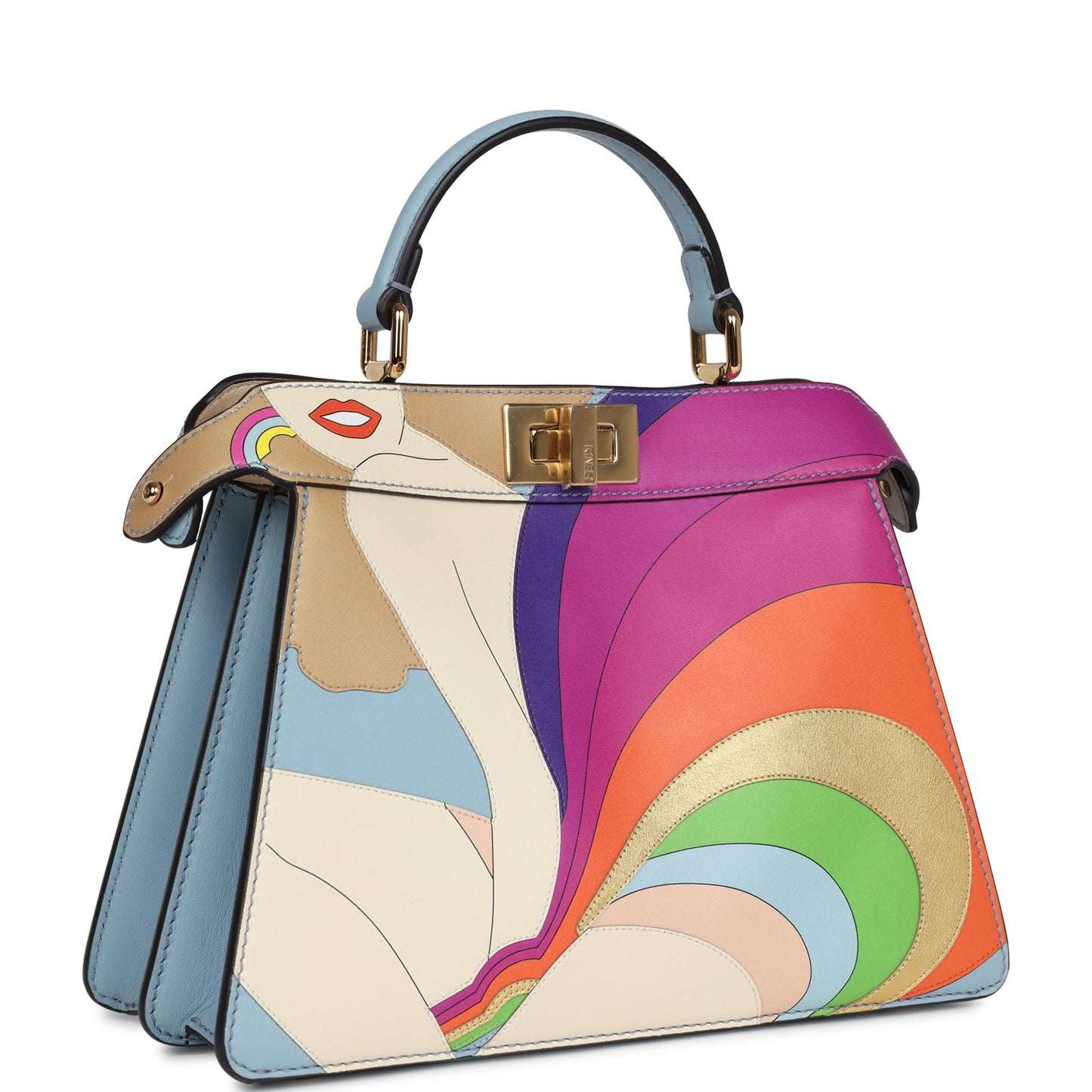 Fendi Small Peekaboo ISeeU Handbag Multicolored Calfskin Gold Hardware - Bob Flawless Skincare 