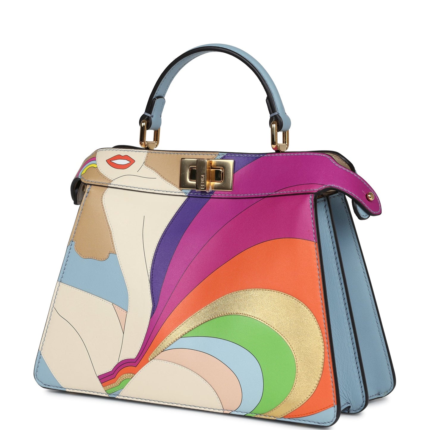 Fendi Small Peekaboo ISeeU Handbag Multicolored Calfskin Gold Hardware - Bob Flawless Skincare 