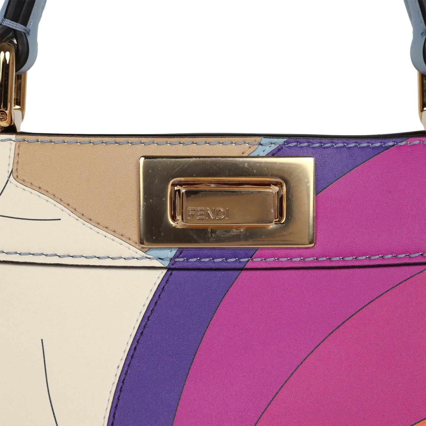 Fendi Small Peekaboo ISeeU Handbag Multicolored Calfskin Gold Hardware - Bob Flawless Skincare 