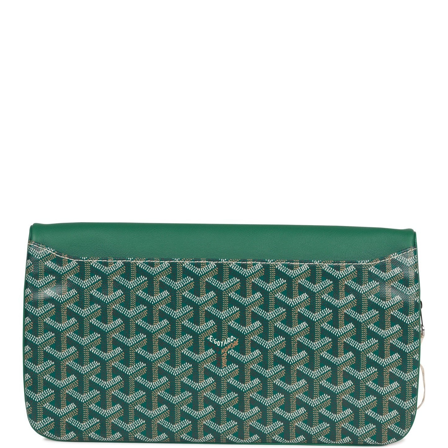 Goyard Sainte-Marie MM Foldable Clutch Bag Green Goyardine Silver Hardware