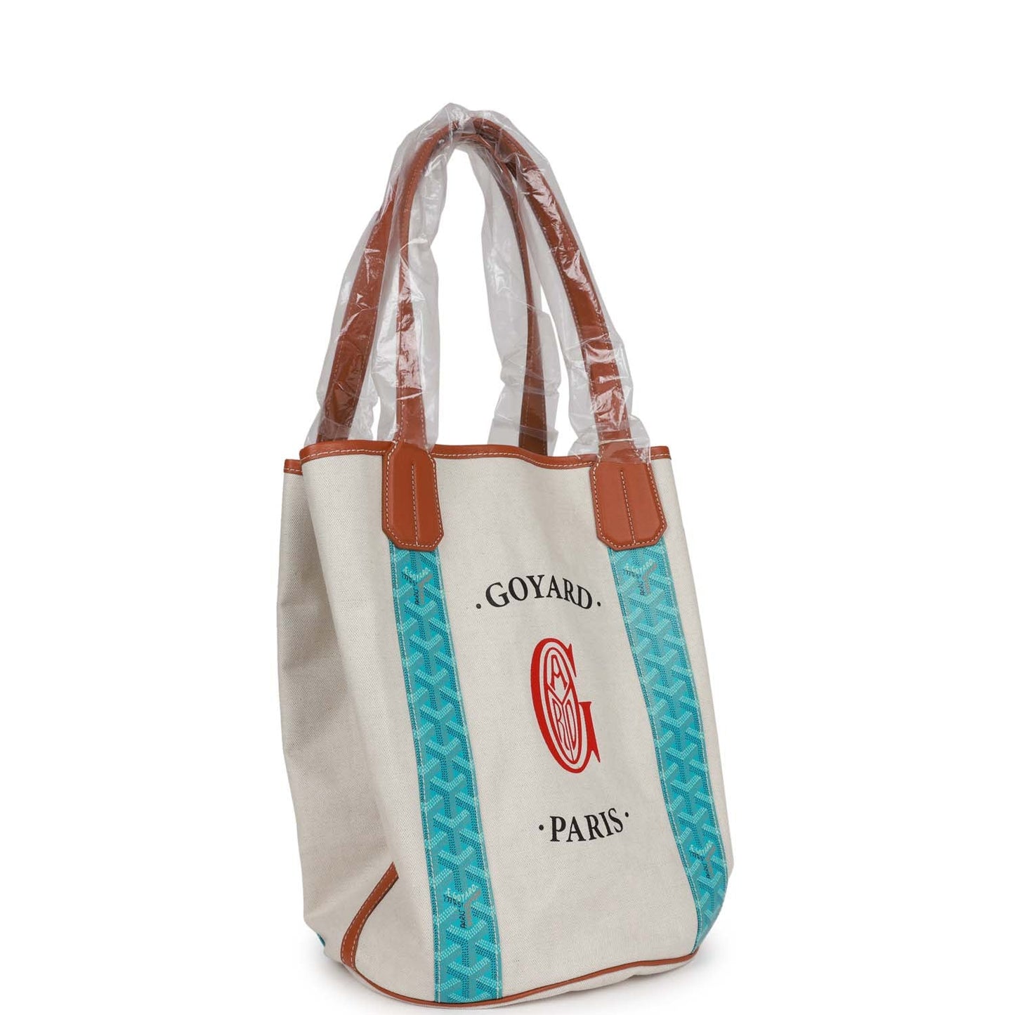 Goyard Goyardine Turquoise Belharra Reversible Beach Tote Bag