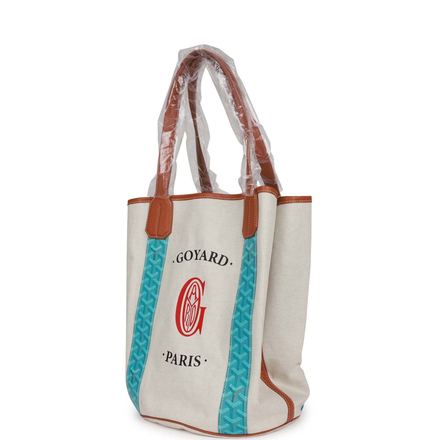 Goyard Goyardine Turquoise Belharra Reversible Beach Tote Bag