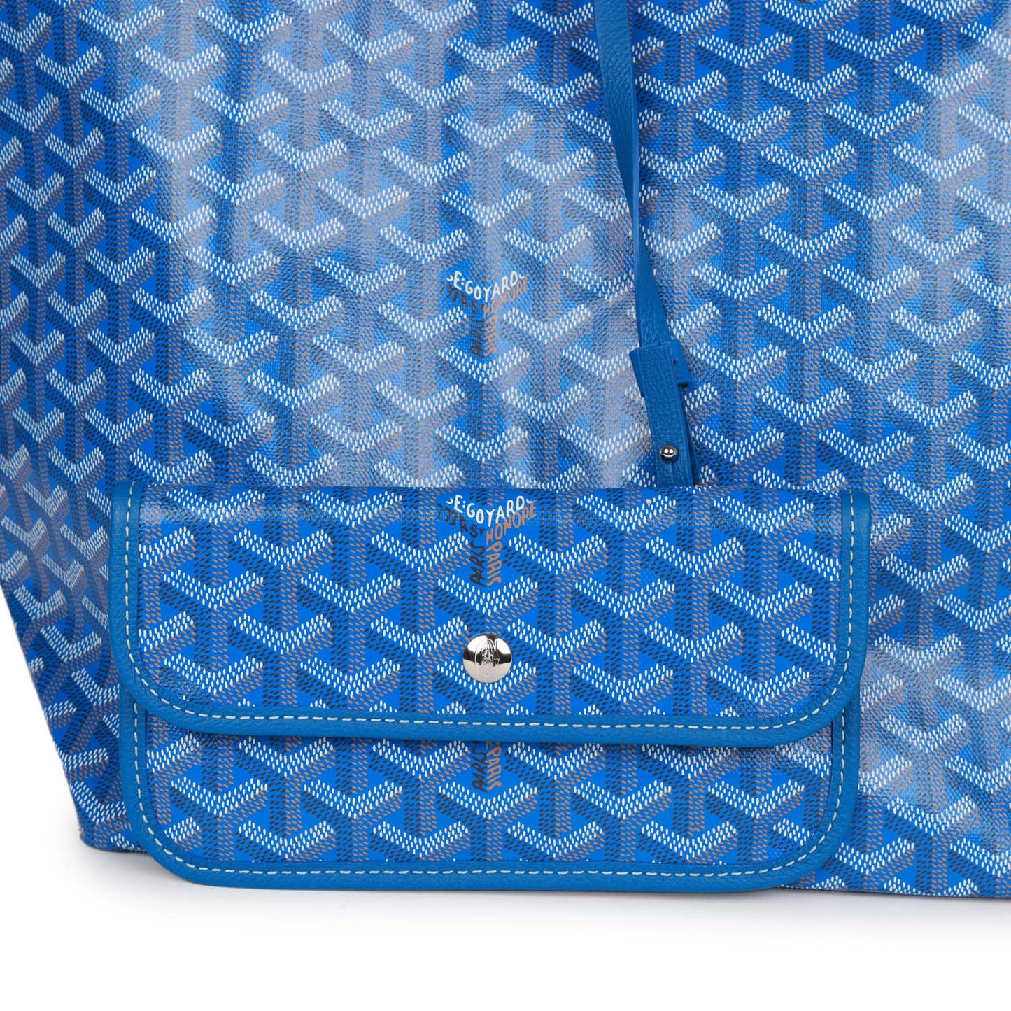 Goyard Goyardine Blue St. Louis GM Tote Bag Palladium Hardware