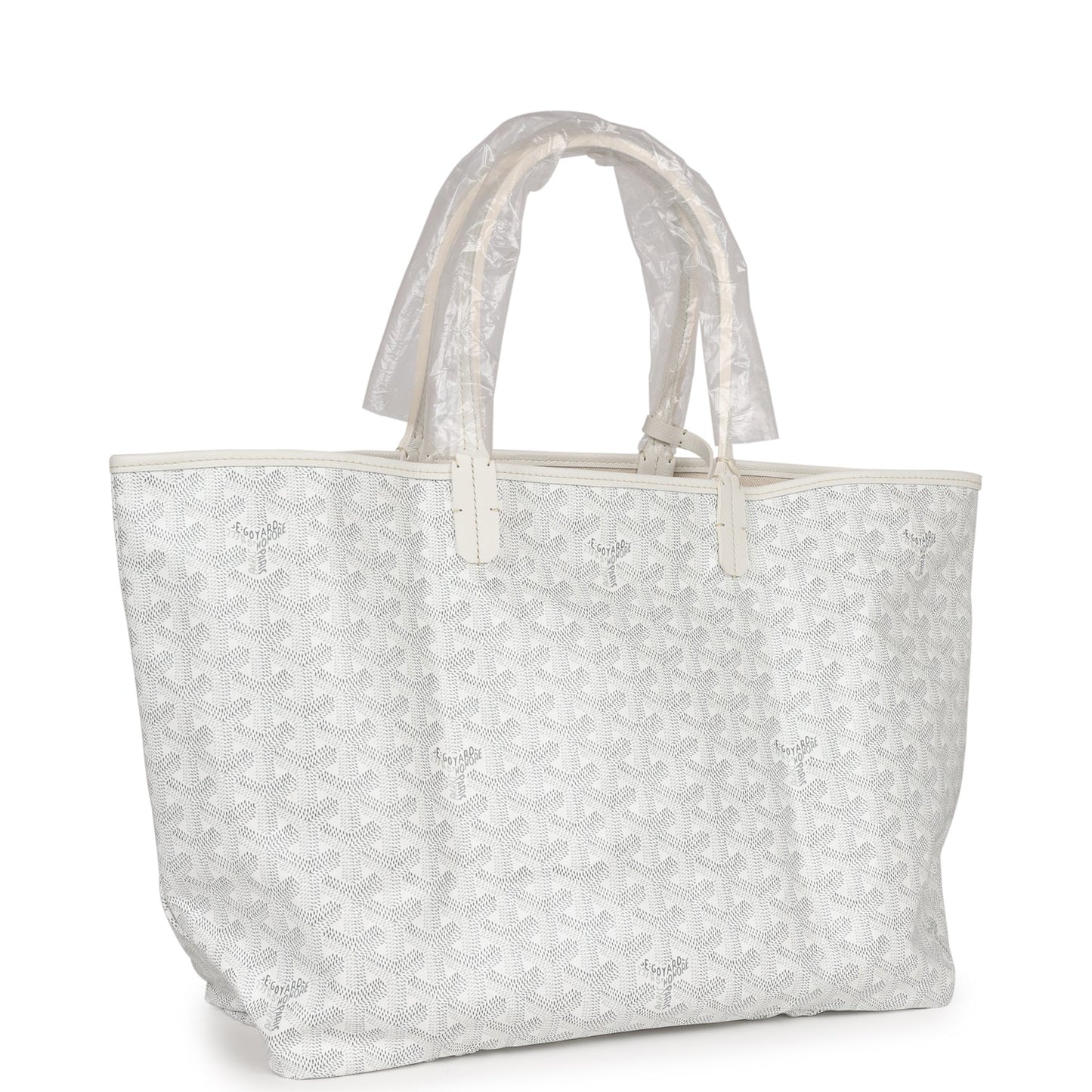 Goyard Goyardine White St. Louis PM Tote Bag Palladium Hardware