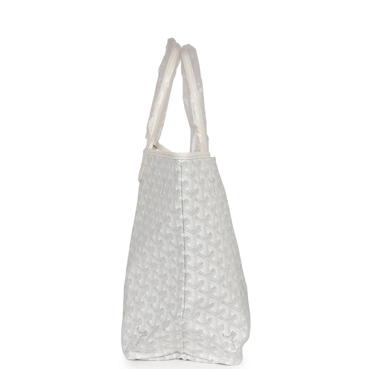 Goyard Goyardine White St. Louis PM Tote Bag Palladium Hardware