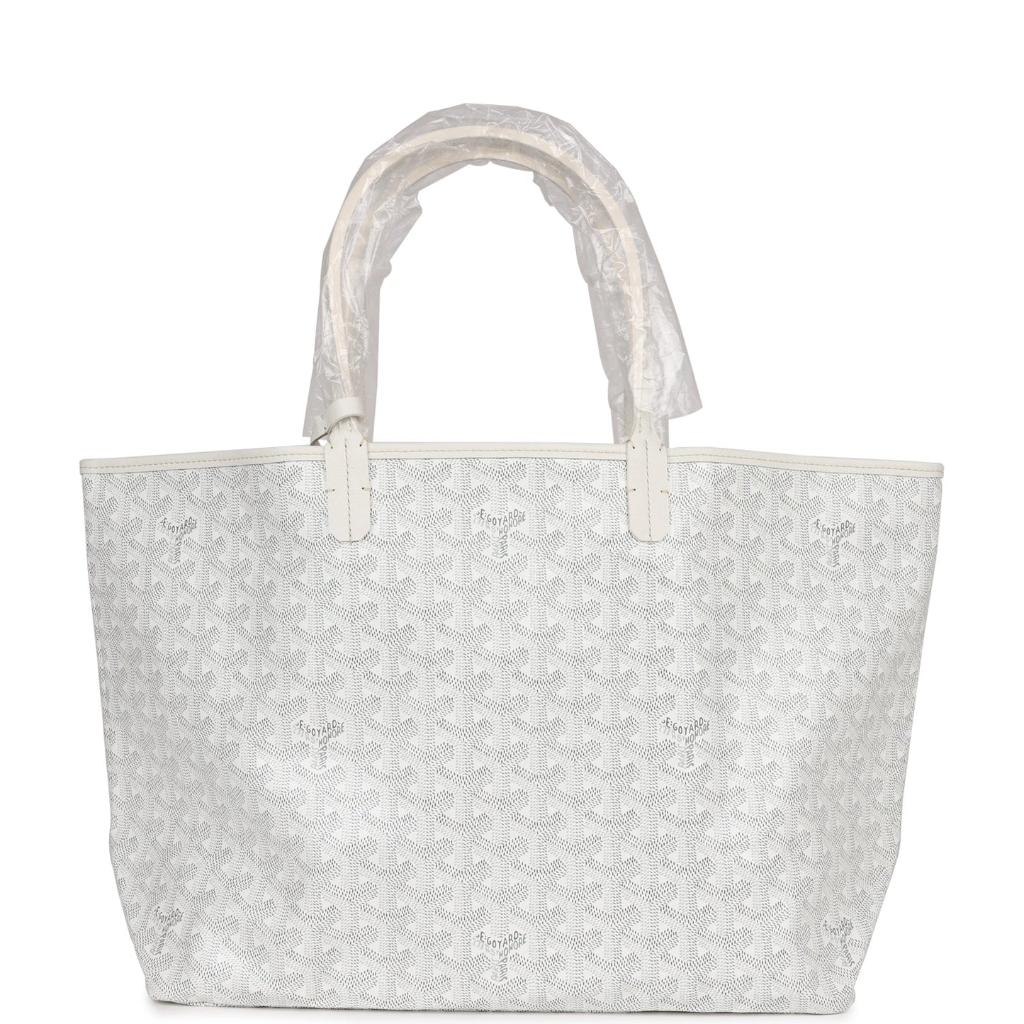 Goyard Goyardine White St. Louis PM Tote Bag Palladium Hardware