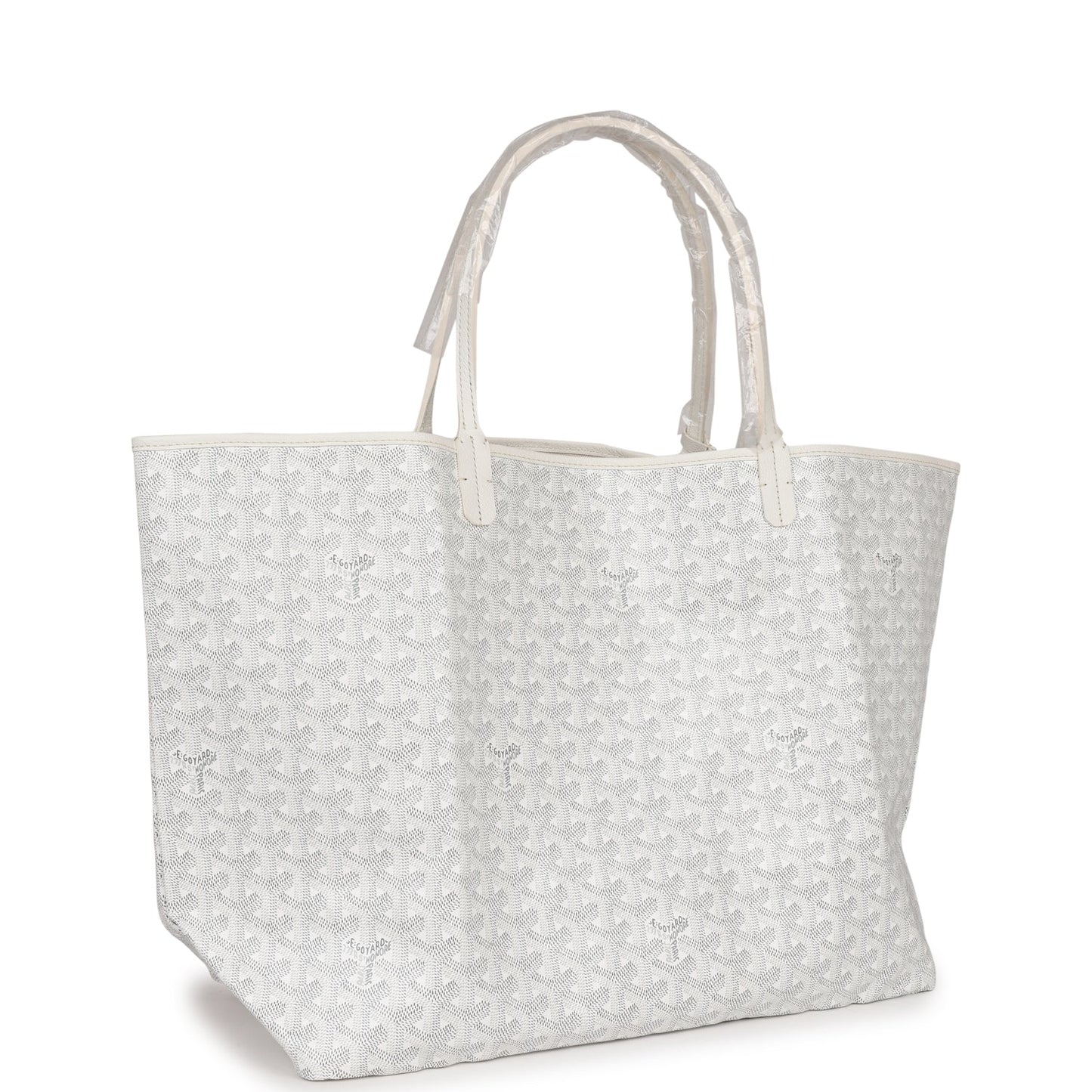 Goyard Goyardine White St. Louis GM Tote Bag Palladium Hardware