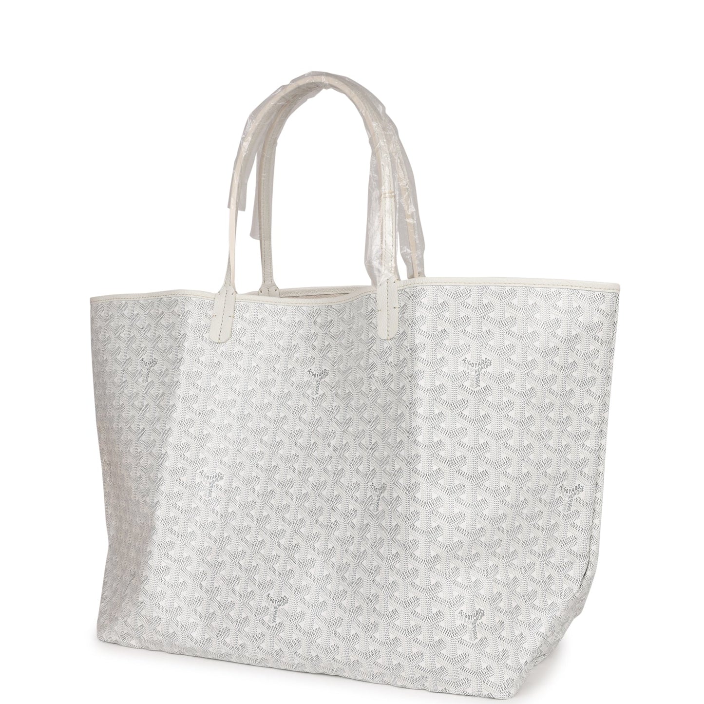 Goyard Goyardine White St. Louis GM Tote Bag Palladium Hardware