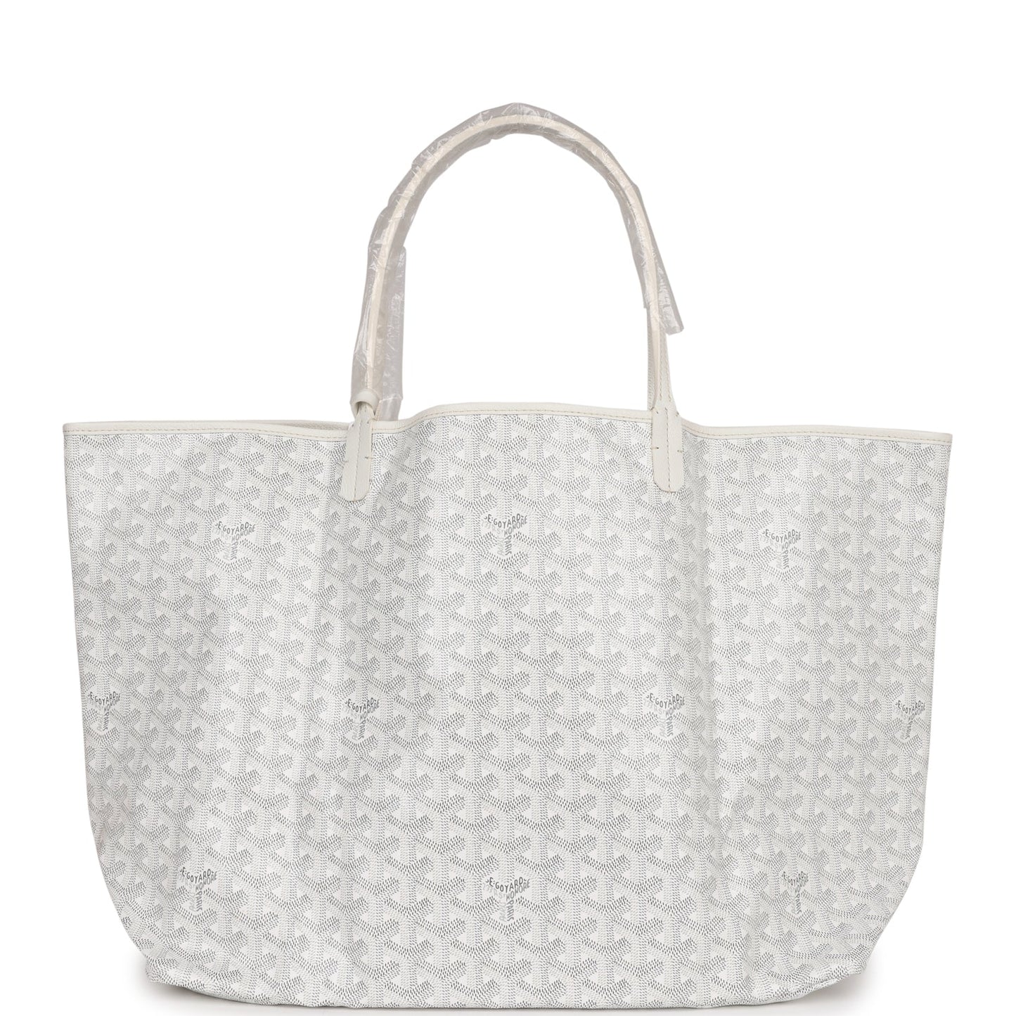 Goyard Goyardine White St. Louis GM Tote Bag Palladium Hardware